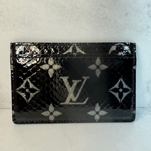 Louis Vuitton Python Cardholder Black/Silver Monogram exotic card case wallet LV - Picture 3 of 10